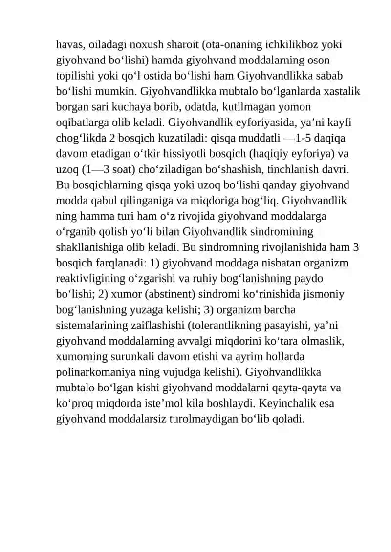 Giyohvandlik va unung asoratlari 2