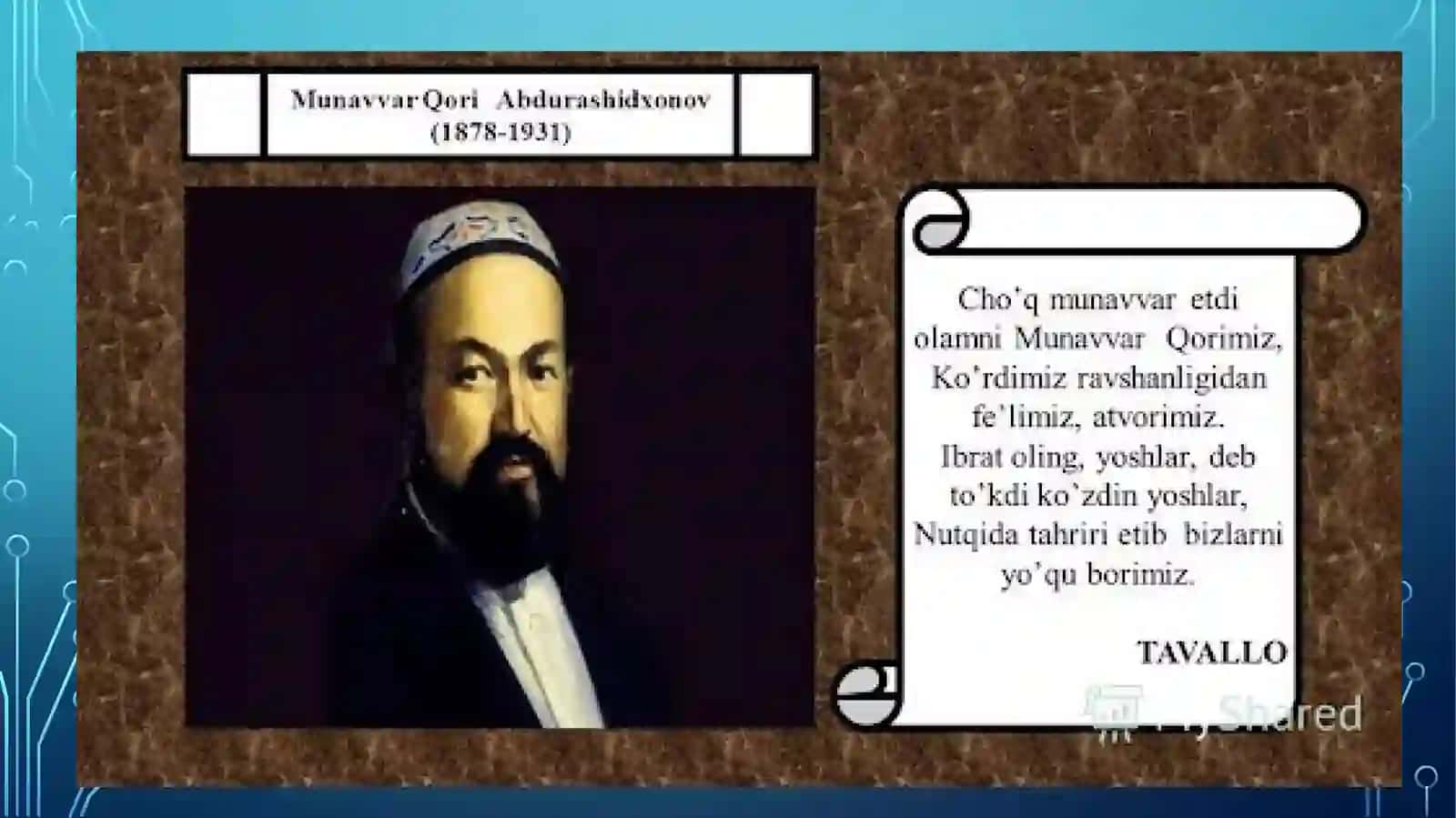 Munavvar qori abdurashidxonovning “Xotiralarimdan” nomli asari 2