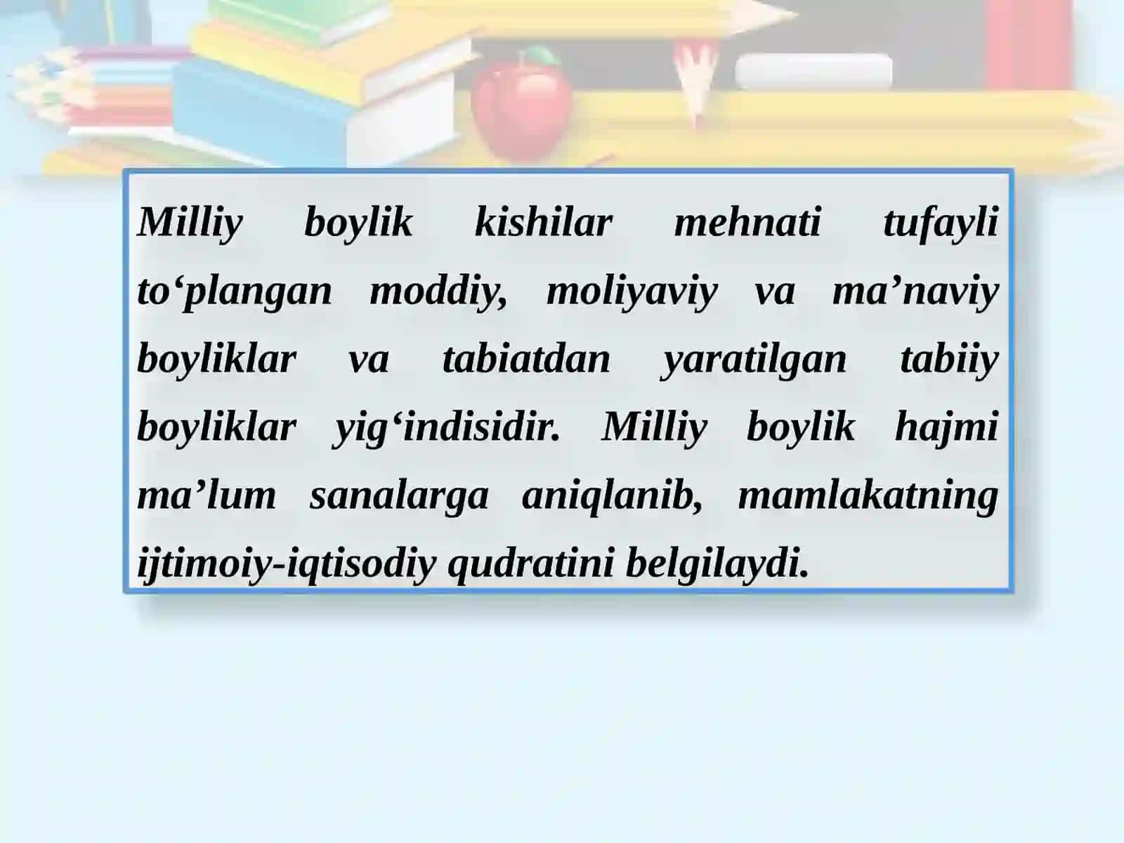 Milliy boylik statistikasi 2