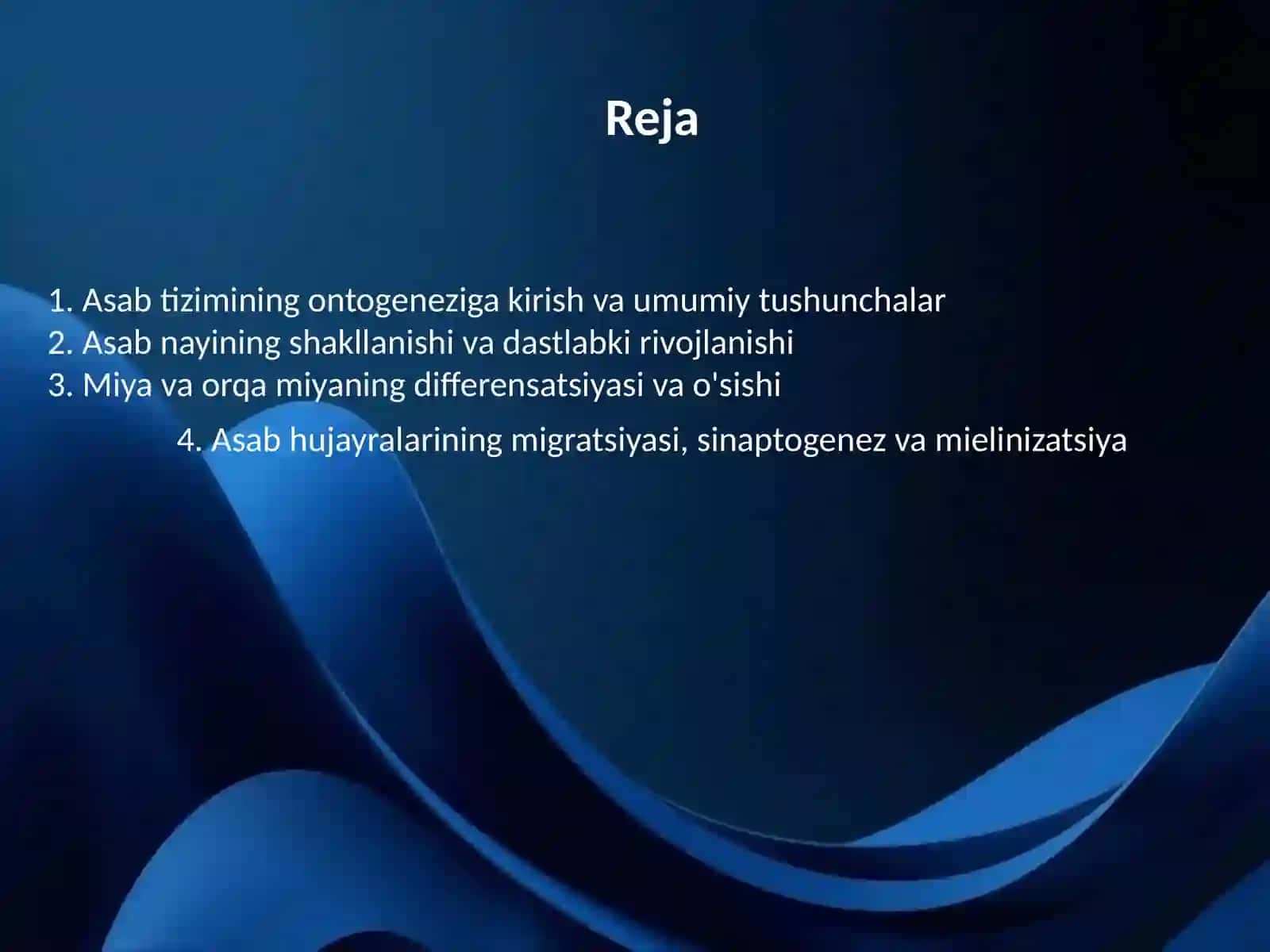 Asab tizimining ontogenezi 2