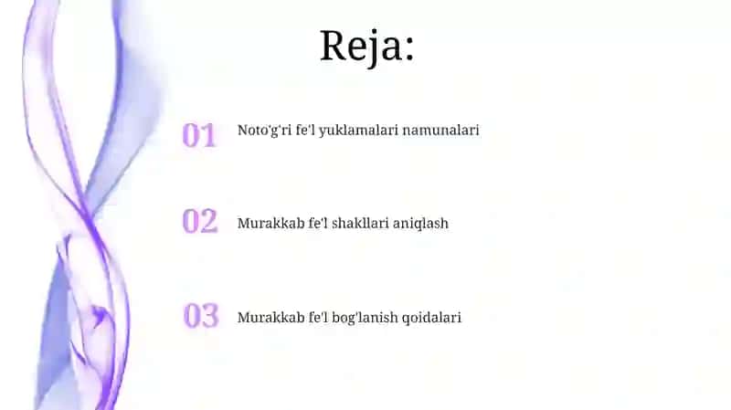 Murakkab fe'llarning tuslanishi haqida ma'lumot 2