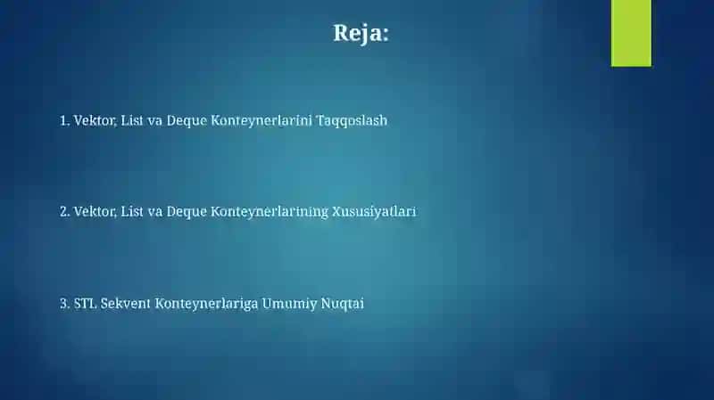 STL HAQIDA UMUMIY MAʼLUMOT 2