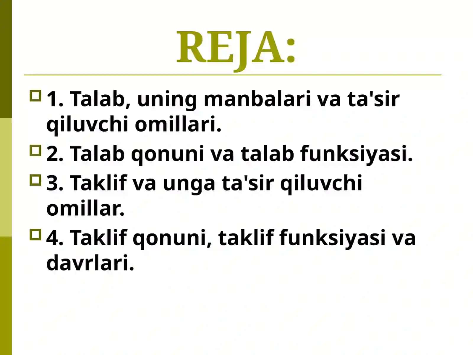 Talab va taklif tahlili asoslari 2