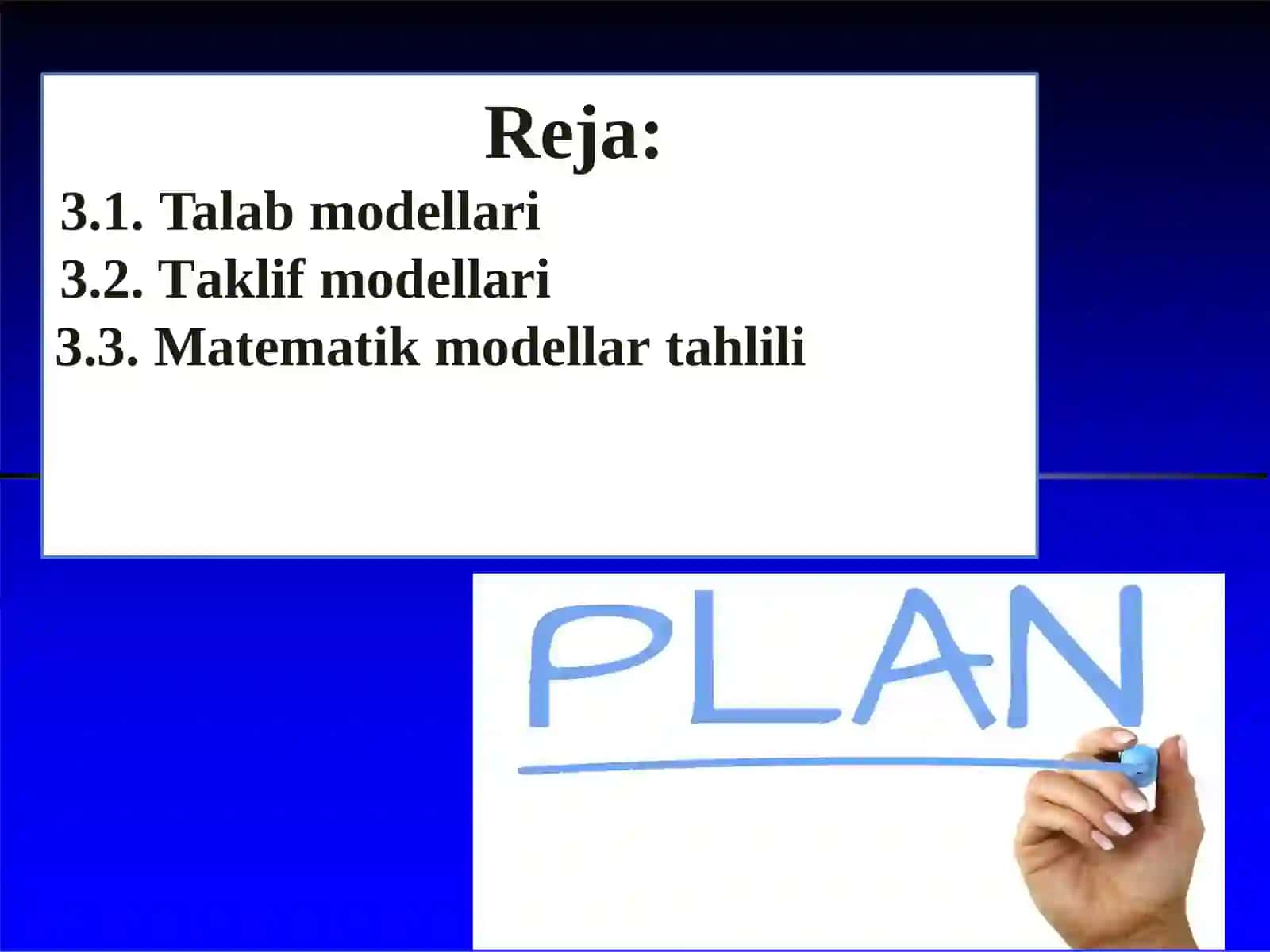 Talab va ta’klif modellari 2