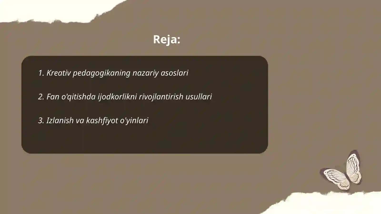 Kreativ pedagogika fanini oʻqitish 2