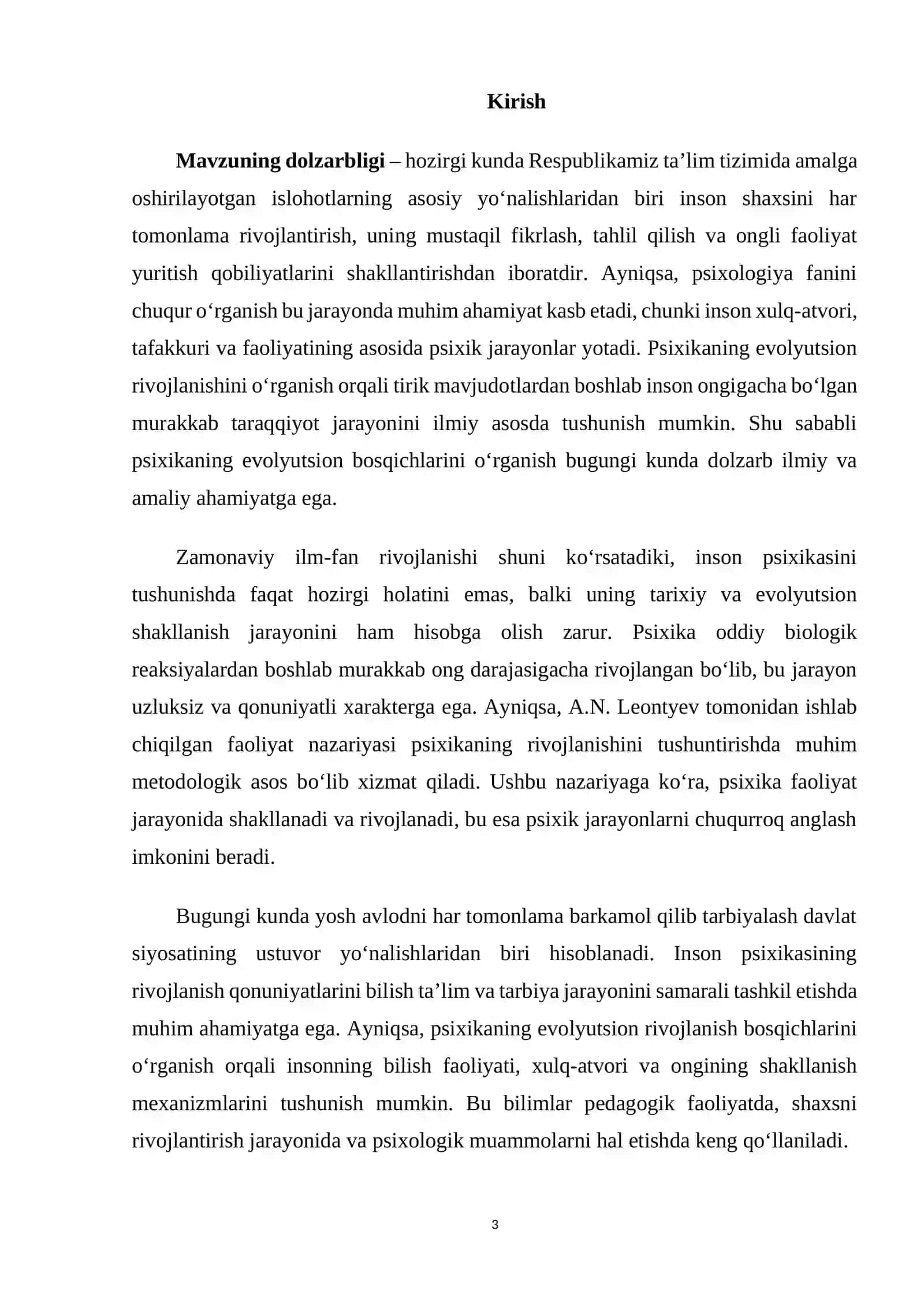 Psixikaning evolyutsion rivojlanishining nazariy asoslari 2