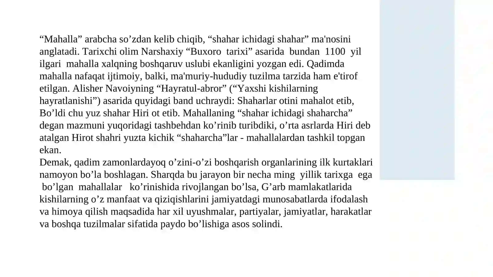 O’zbekistonda Mahalla İnstitutining faoliyati 2