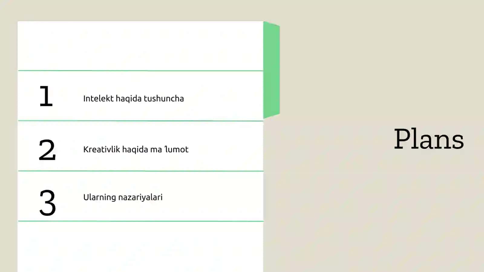 Intelekt va kreativlik nazariyalari 2