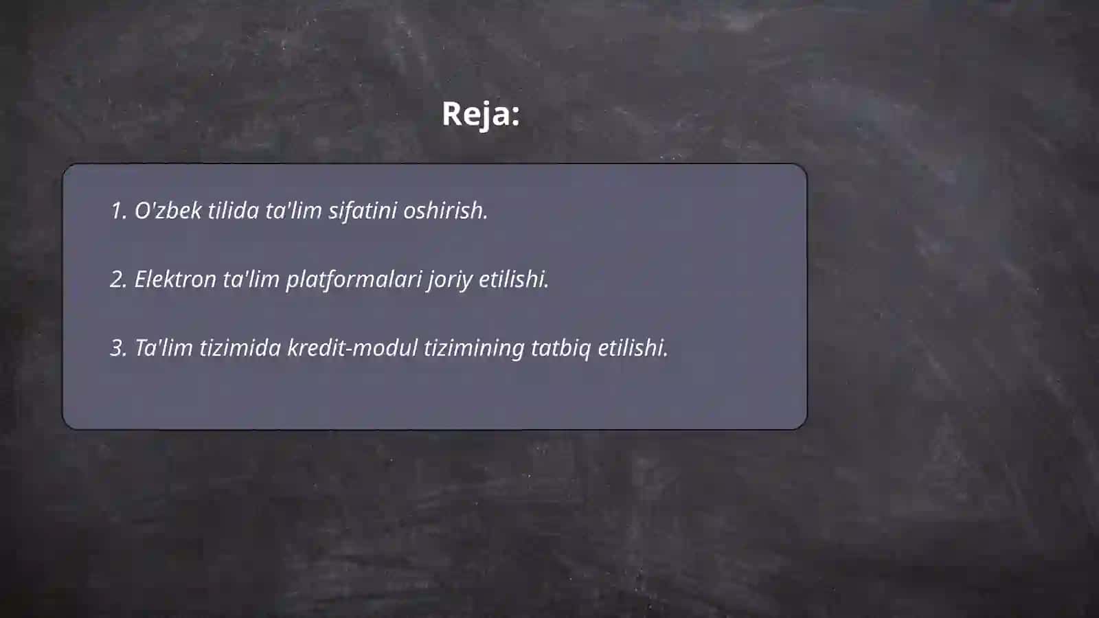 O'zbekiston Respublikasida ta'lim sohasida amalga oshirilgan islohotlar 2