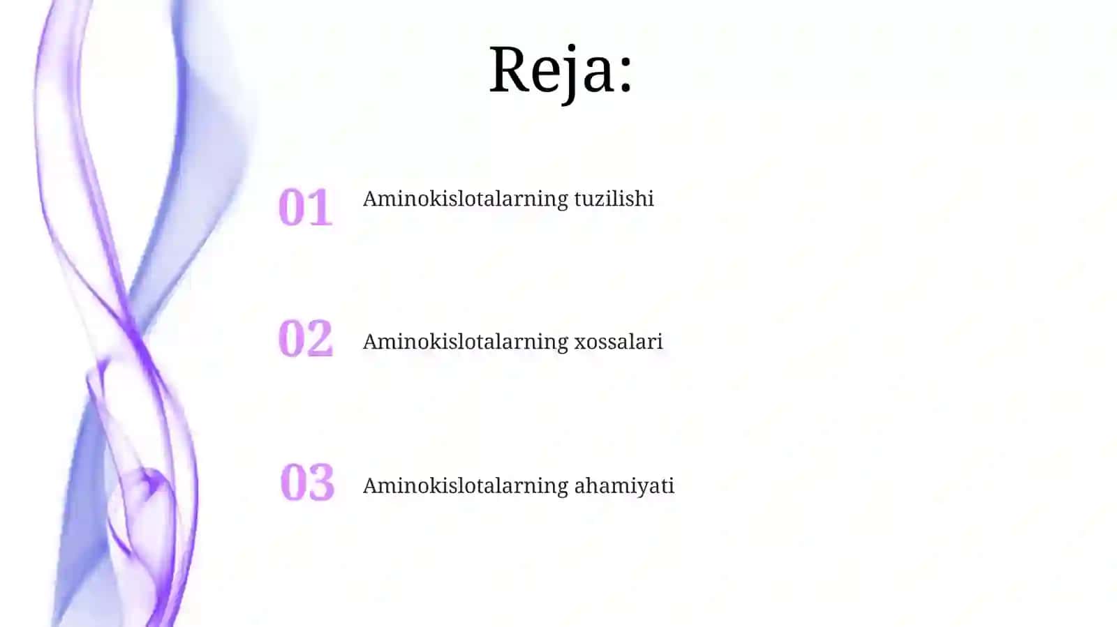 Aminokislotalarning tuzilishi va xossalari 2