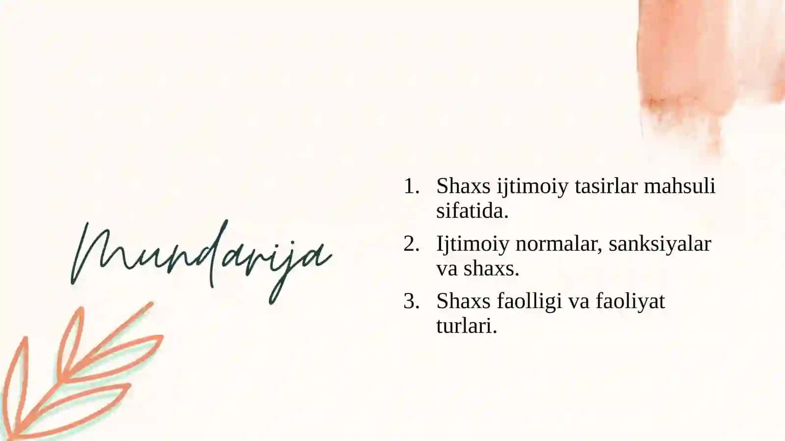 Shaxs faoliyat 2