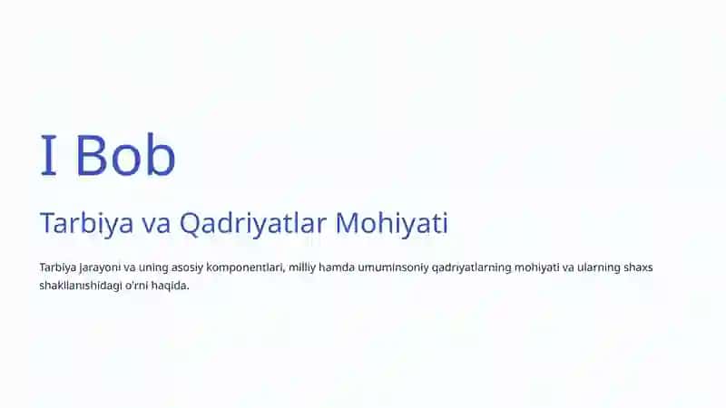 Tarbiyada Milliy va Umuminsoniy Qadriyatlar 2