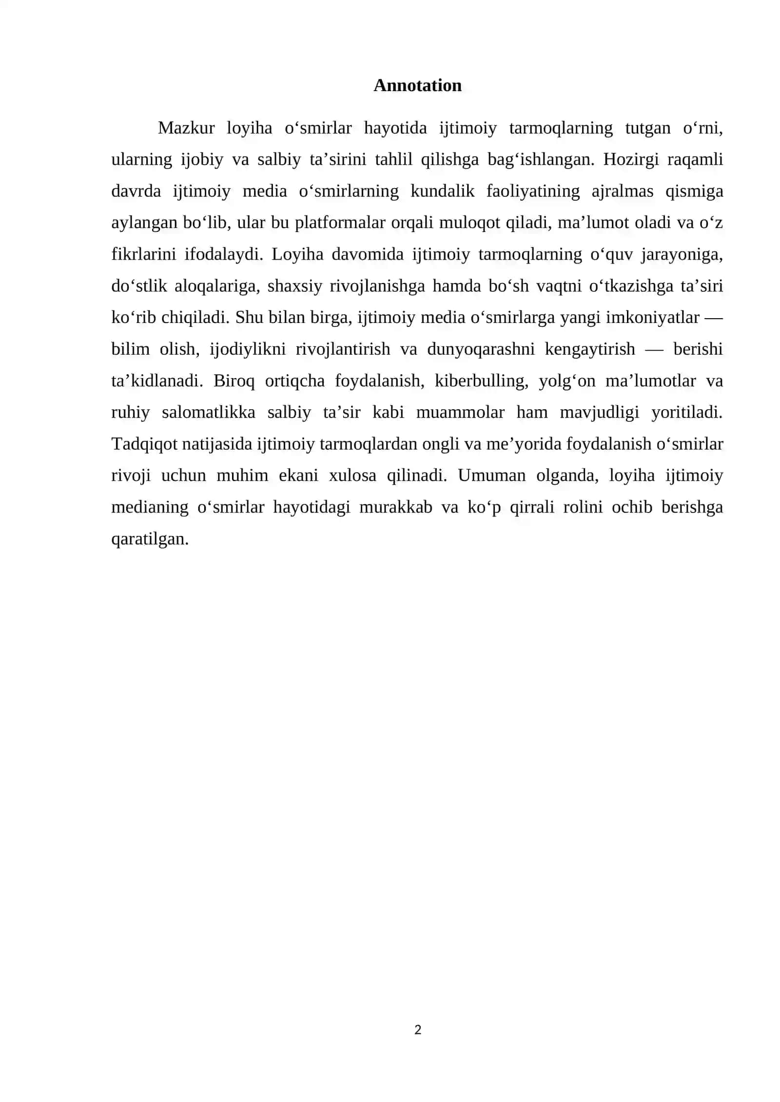 Teens and social media - Loyiha ISHI 2