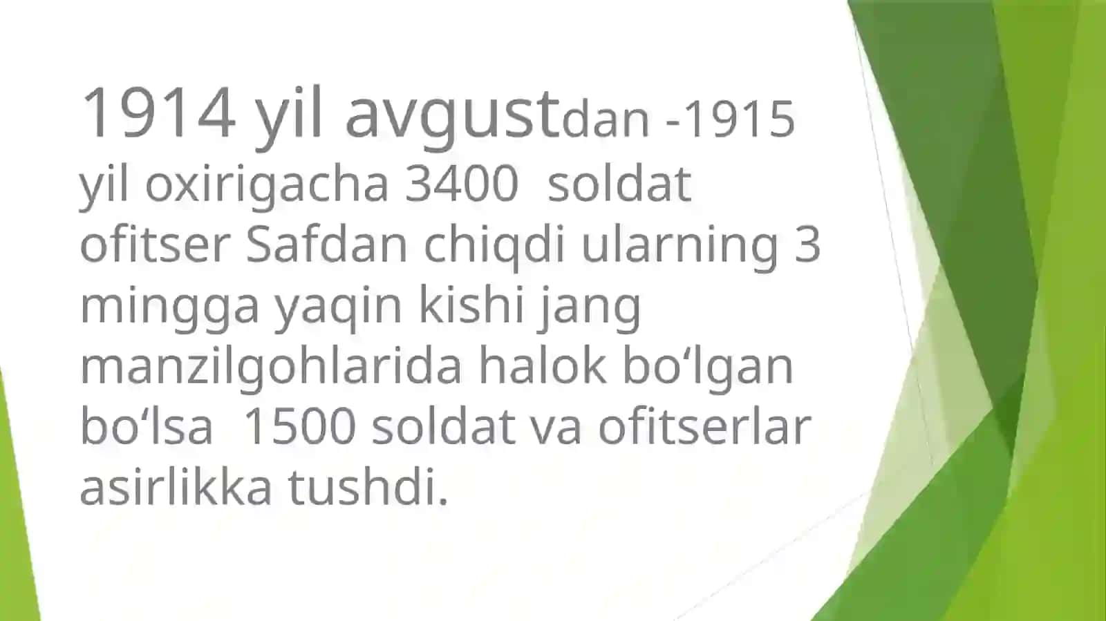 Birinchi Jahon urushi va uning Turkiston oʻlkasiga taʼsiri. 2