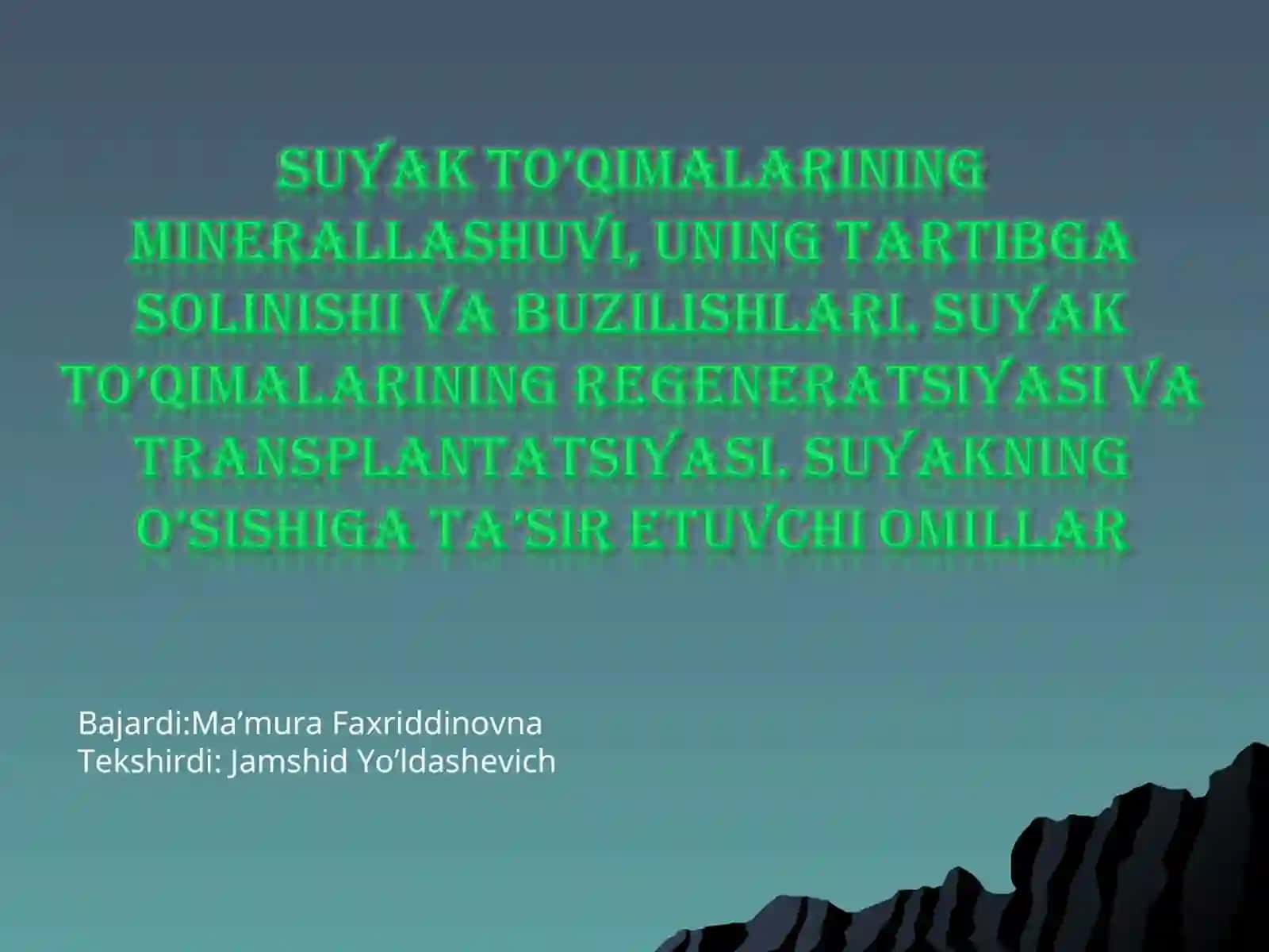 Suyak To'qimasi 2