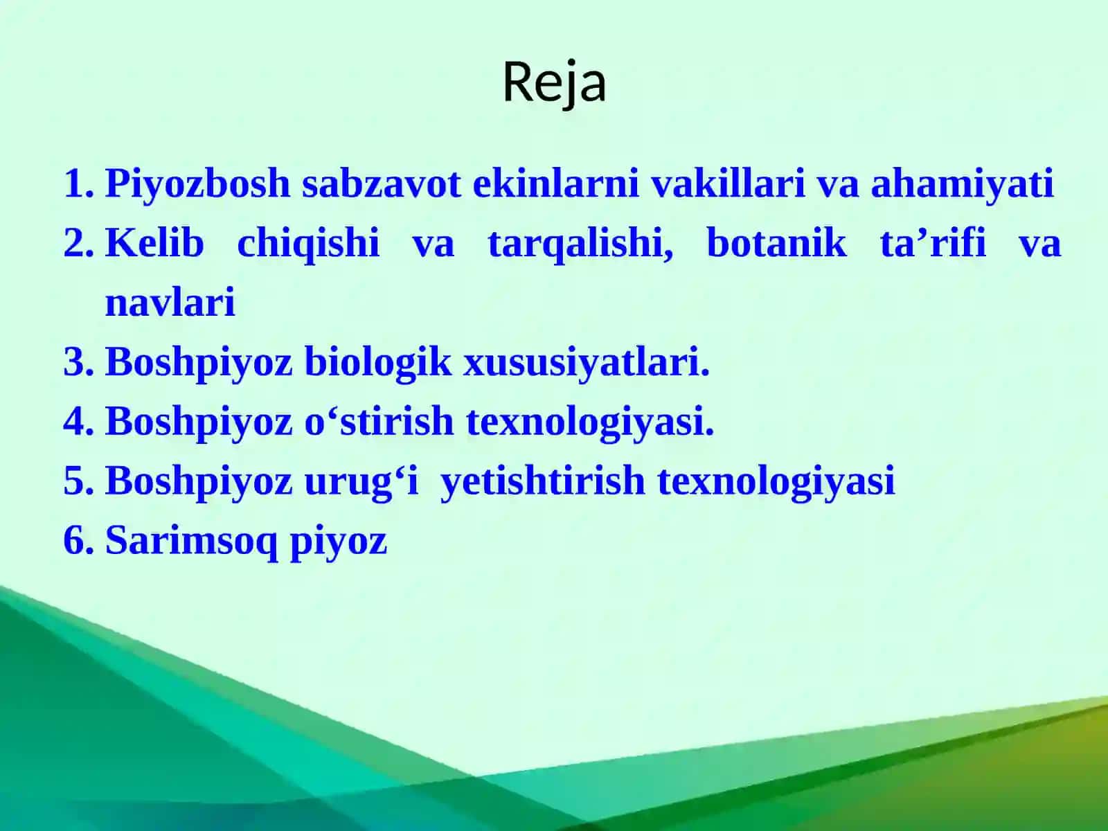Piyozli sabzavotlar ahamiyati, biologiyasi, navlari va yetishtirish texnologiyasi 2