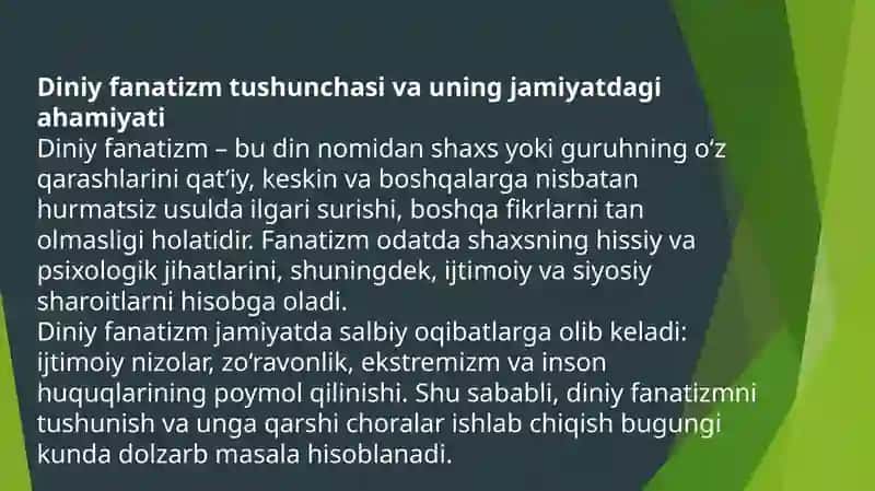 Diniy fanatizmning asoslari va manbalari 2