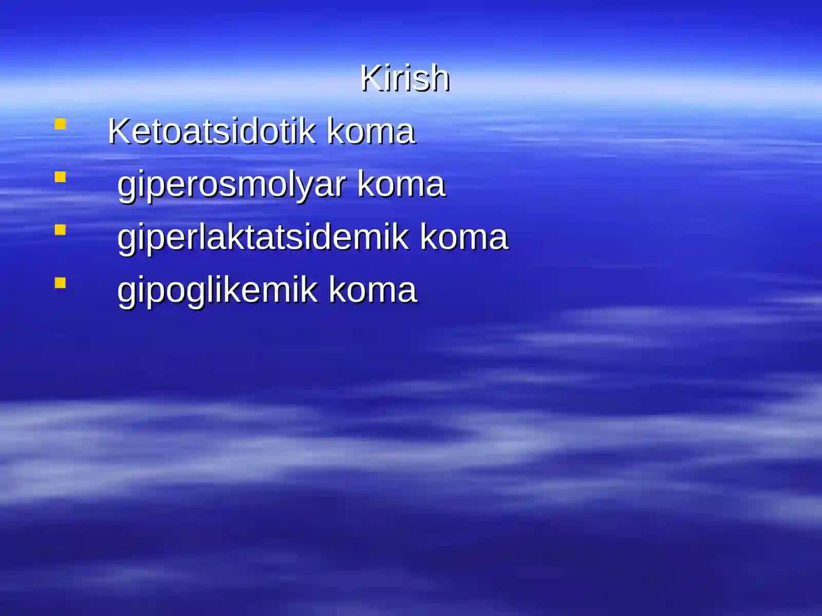 Qandli diabetda koma holatlari 2