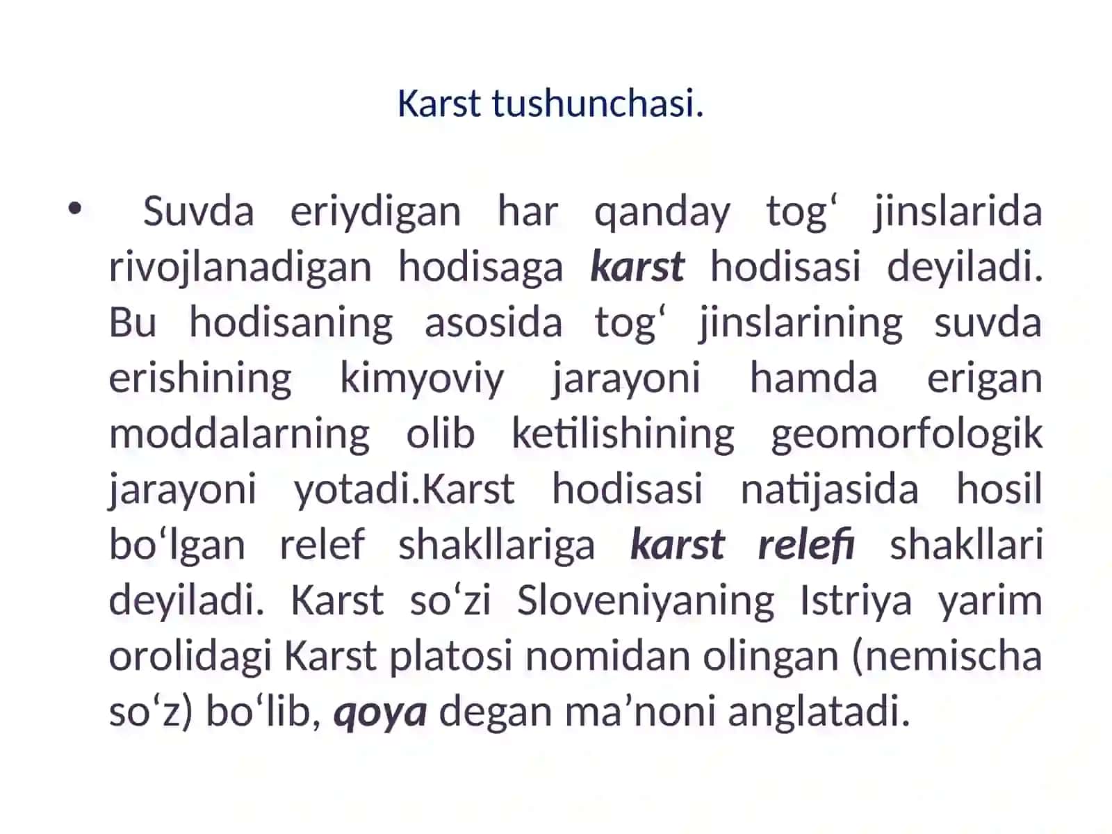 Karst jarayonlar va karst rеlеfi 2