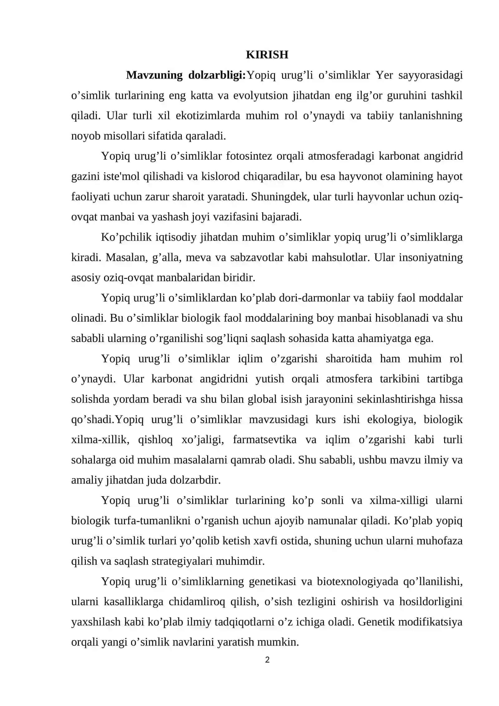 Yopiq urug'li o'simliklarning gulining tuzilishi 2