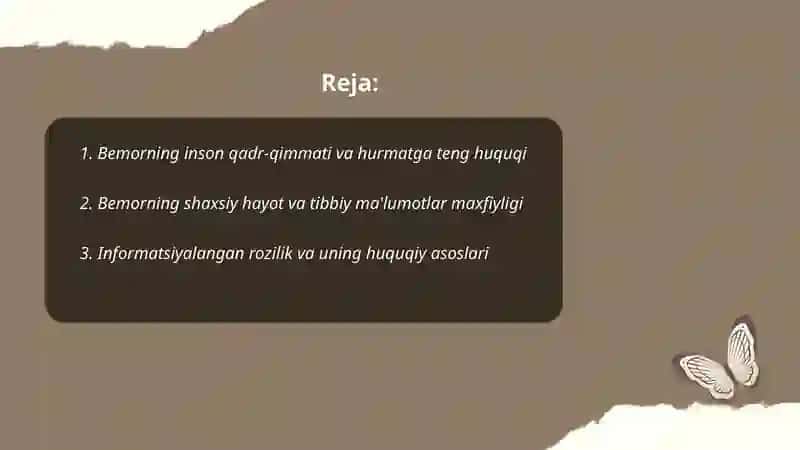 Bemor va tibbiy hodim huquqlari 2