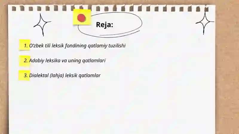O‘zbek tilining leksik qatlamalari 2