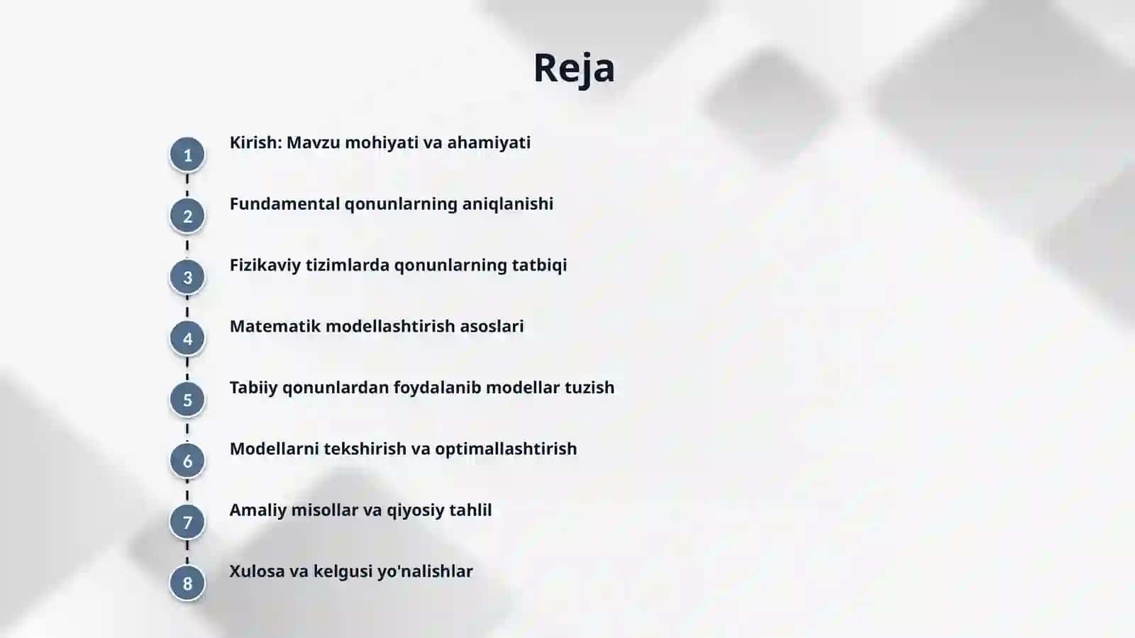 Tabiatning fundamental qonunlaridan modellar yaratish 2