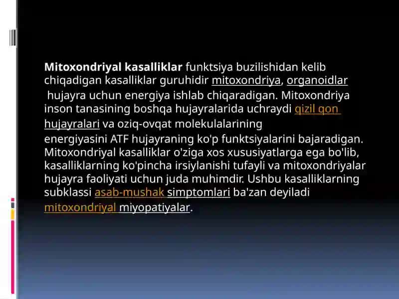 Mitoxondriyal kasalliklar 2