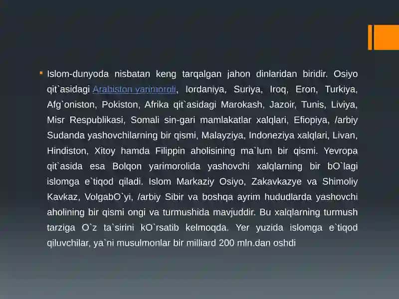 Islomning vujudga kelishi va tarqalishi 2