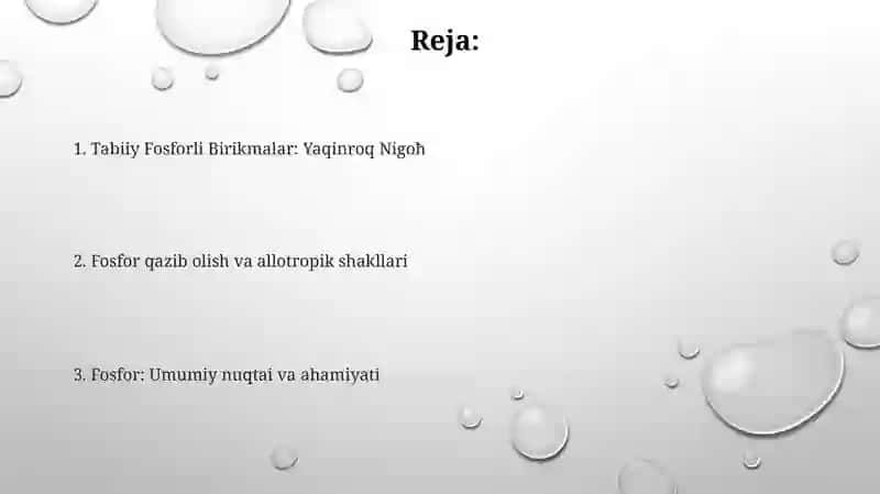 Fosfor va uning eng muhim tabiiy birikmalari 2