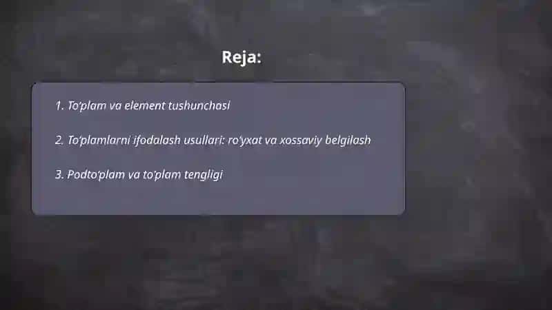 To‘plamlar Algebrasi 2