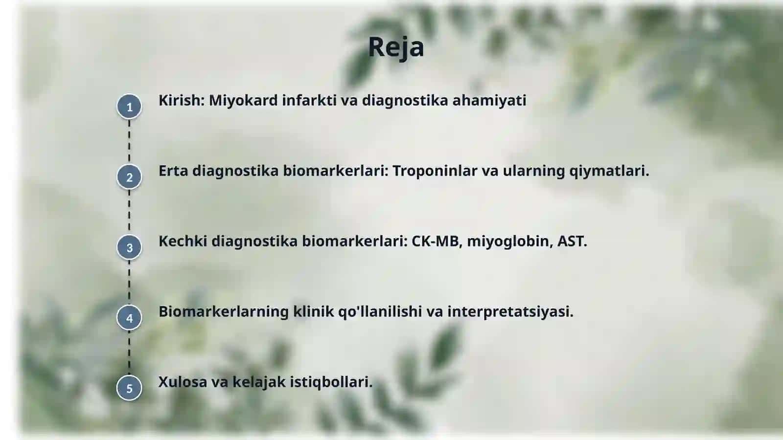 Miokard infarktining erta va kech biokimyoviy tashxisi 2