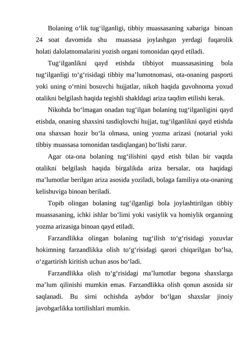 TUG‘ILISHNI QAYD ETISH 2
