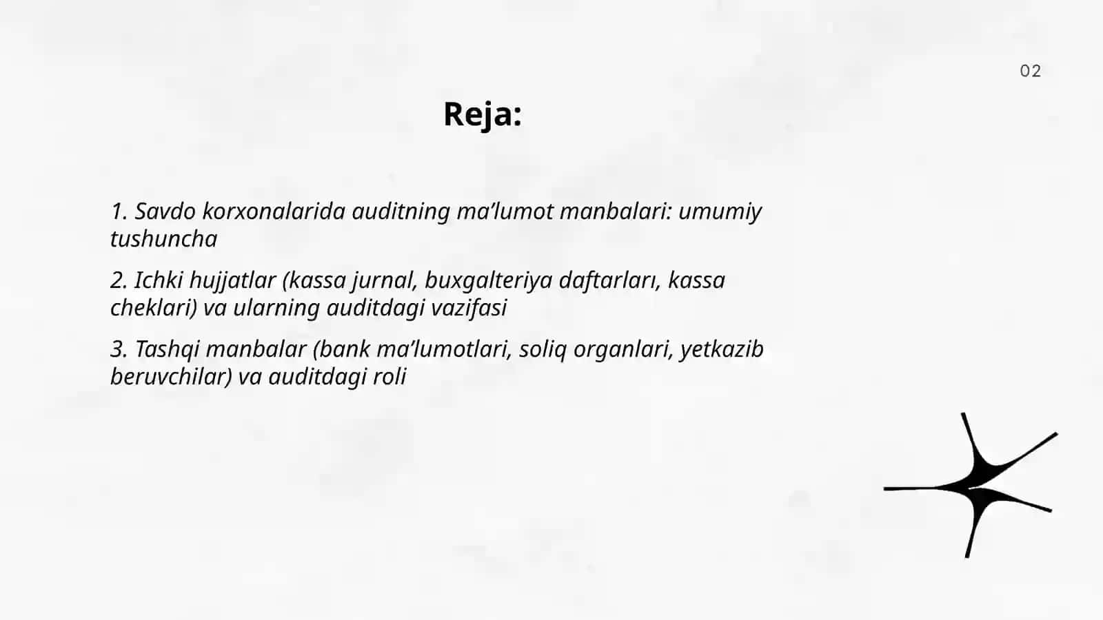 Savdo korxonalarida auditning maʼlumot manbalari va vazifalari 2