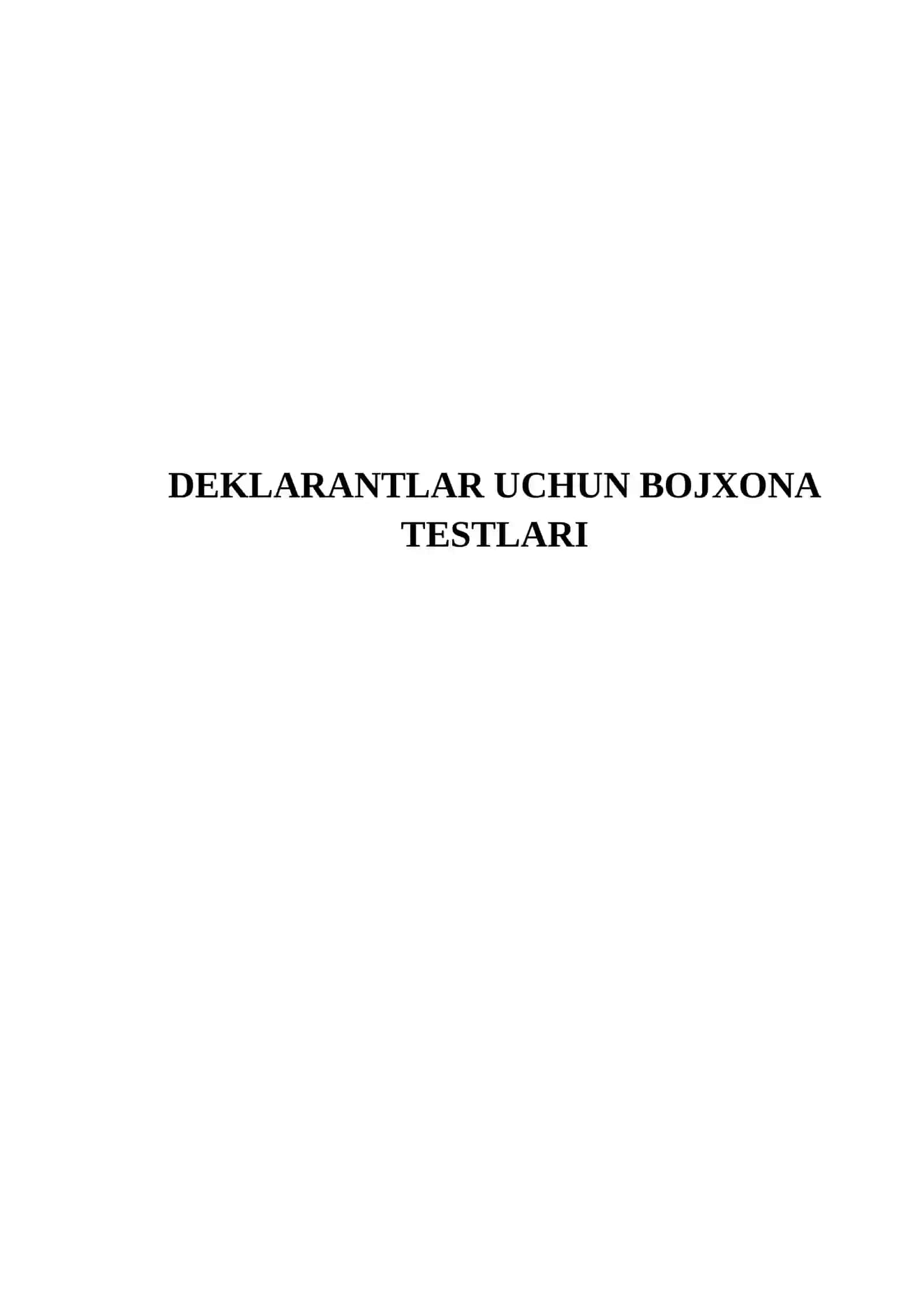 BOJXONA TESTLARI 2