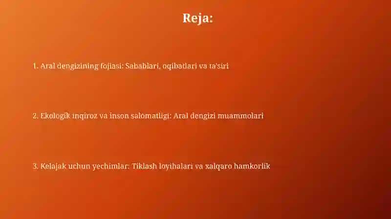 Orol dengizi muammolari 2