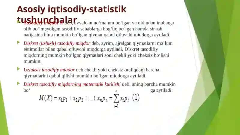 Statistik ko’rsatkichlar 2