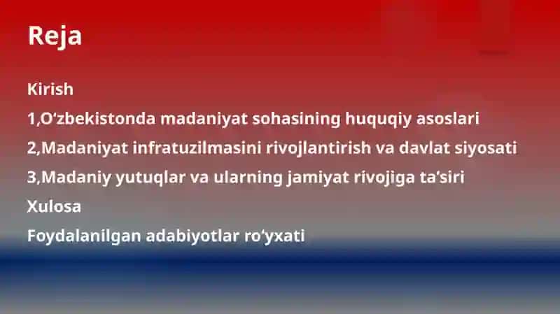 O‘ZBEKISTONNING MADANIYAT SOHASIDAGI YUTUQLARI 2