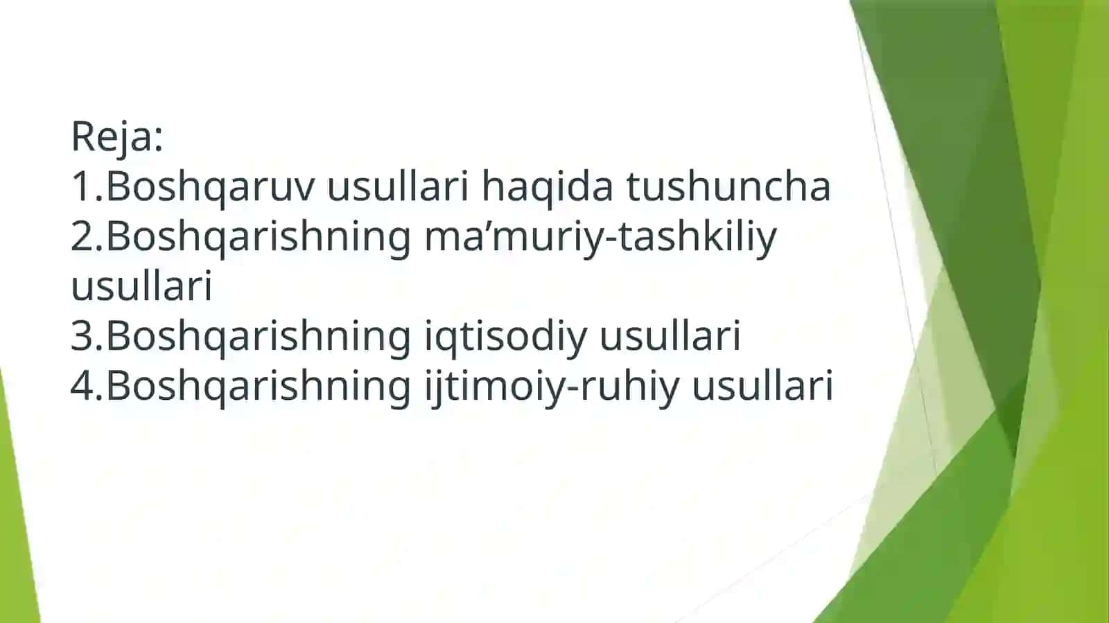 Menejmentda boshqaruv usullari 2