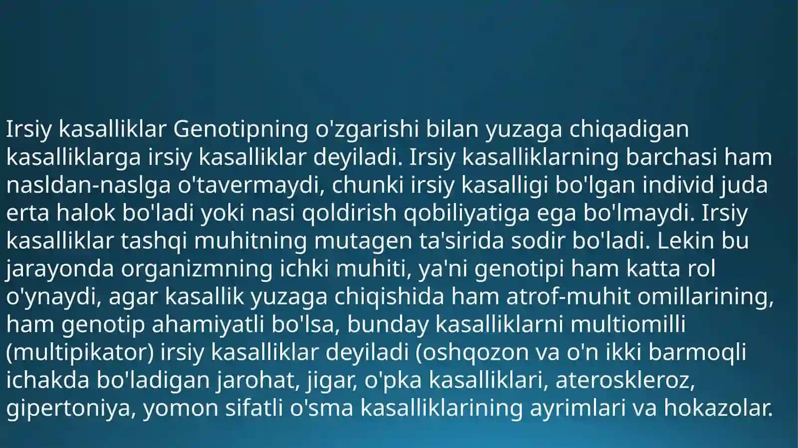 GEN KASALLIKLARI VA IRSIYATGA MOYIL KASALLIKLAR 2
