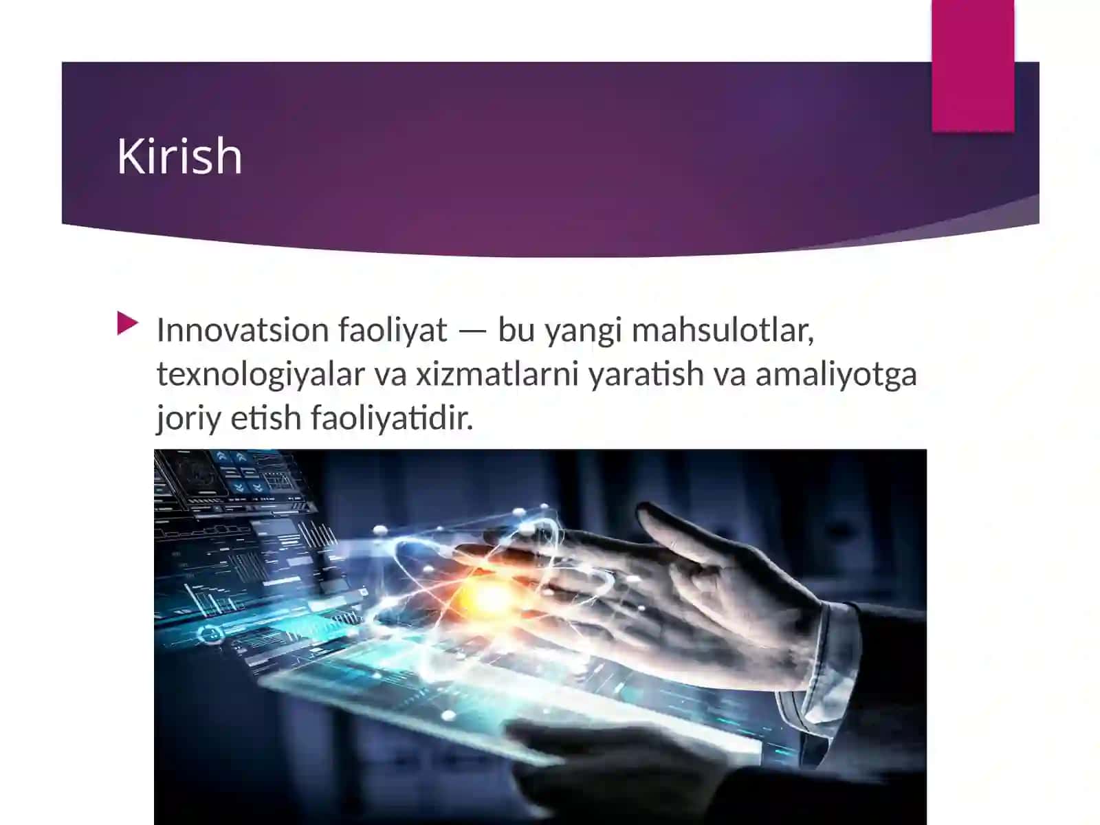 Innovatsion faoliyat samaradorligi turlari 2