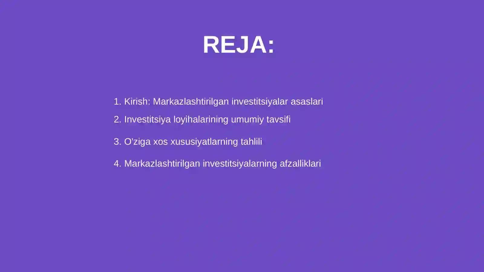 Markazlashtirilgan investitsiyalar 2