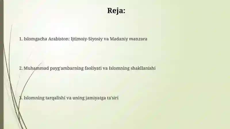 Islomgacha Arabiston: Ijtimoiy-Siyosiy va Madaniyat 2