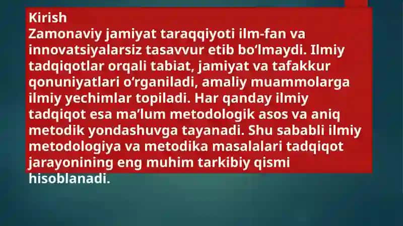 Tadqiqotmetodologiyasi va metodikasi 2