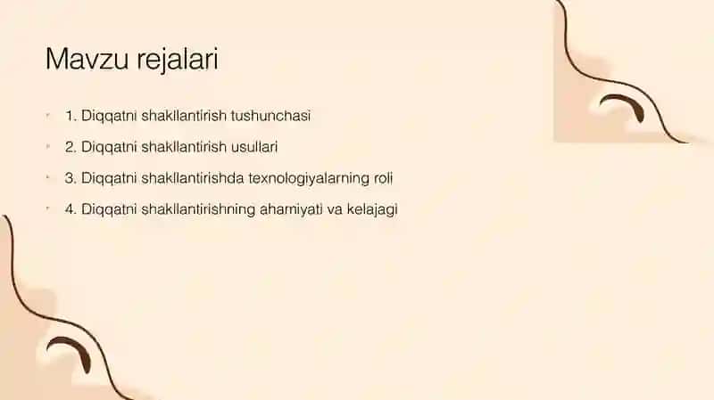 Diqqatni shakllantirish imkoniyatlari 2