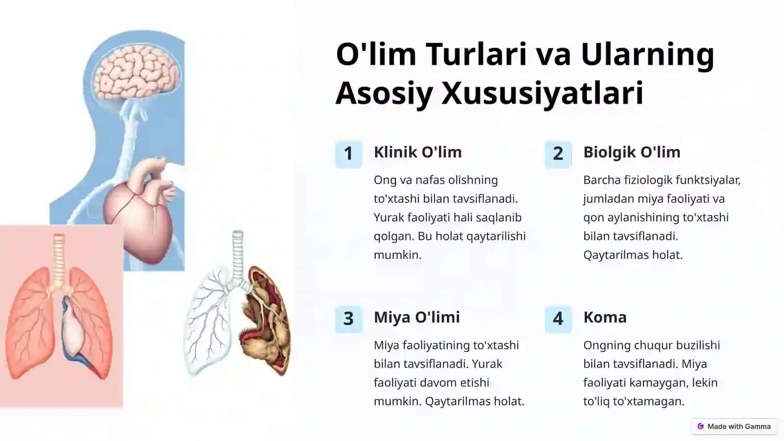 Klinik O'lim va Biologik O'limni Tashxislash 2
