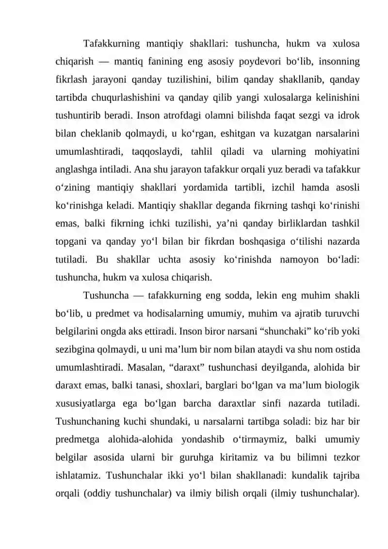 Tafakkurning mantiqiy shakllari va qonunlari 2