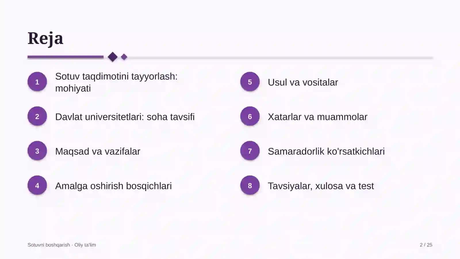 Davlat universitetlarida sotuv taqdimotini tayyorlash 2