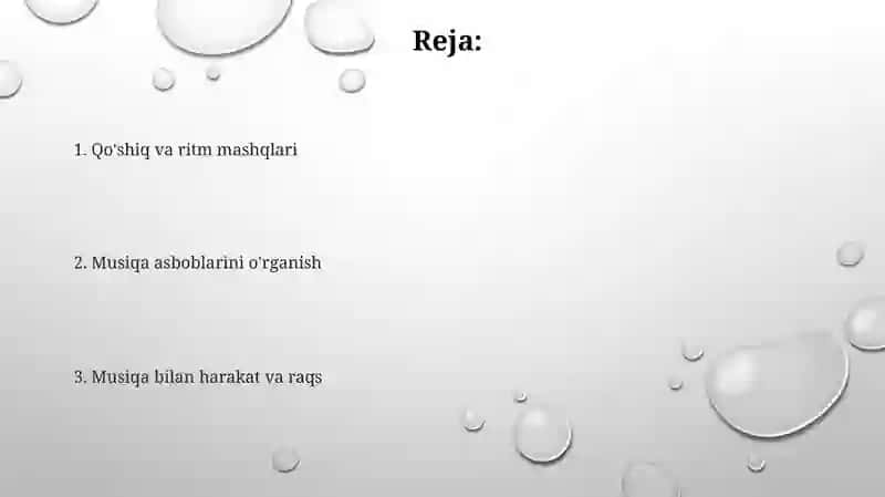 Musiqa va raqs mashg'ulotlari 2