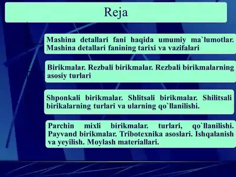 Mashina detallari fanining tarixi va vazifalari 2